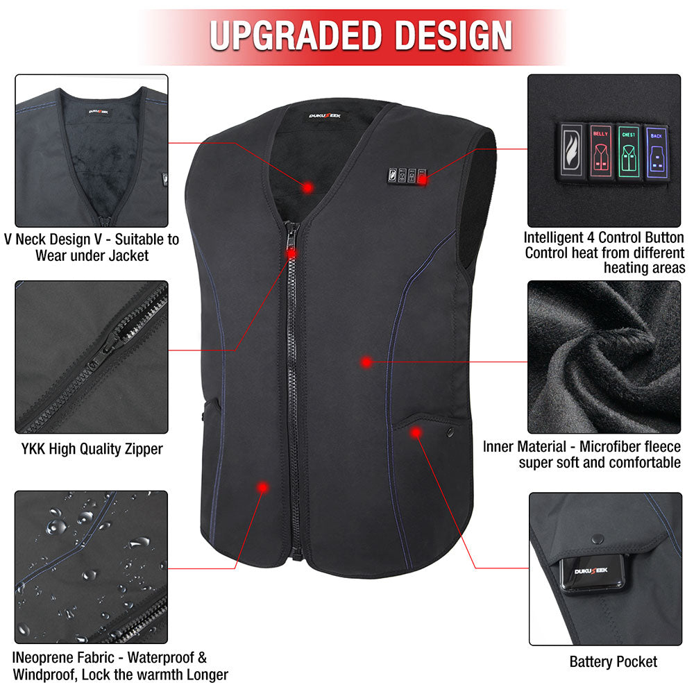 DUKUSEEK Unisex heated vest upgraded design