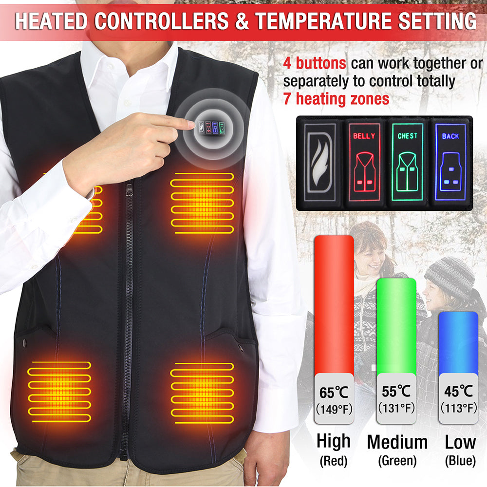 DUKUSEEK 7.4V Heated Vest for Men Rechargeable Electric Heating Vest ...