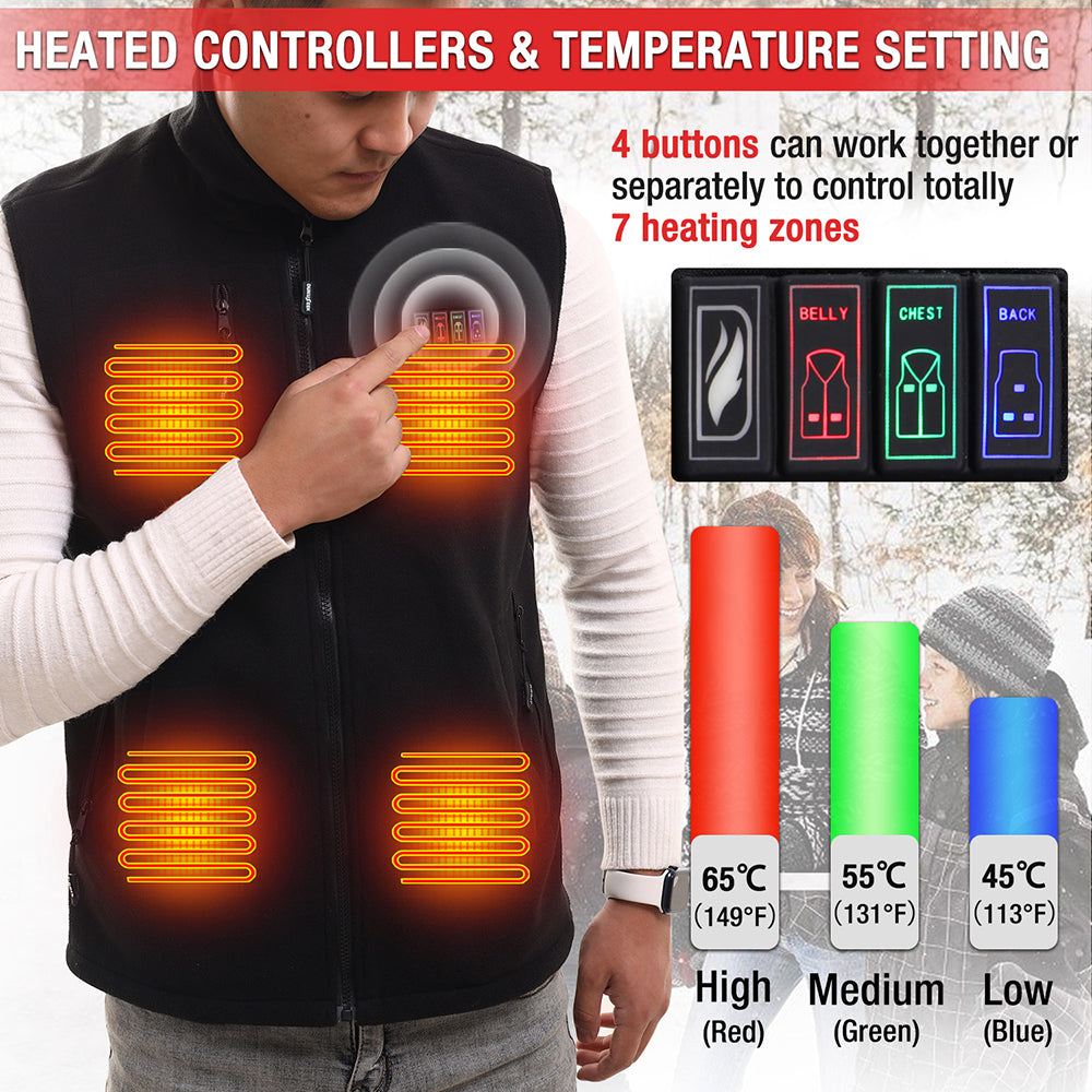 DUKUSEEK Heated Vest with 4 Button Settings