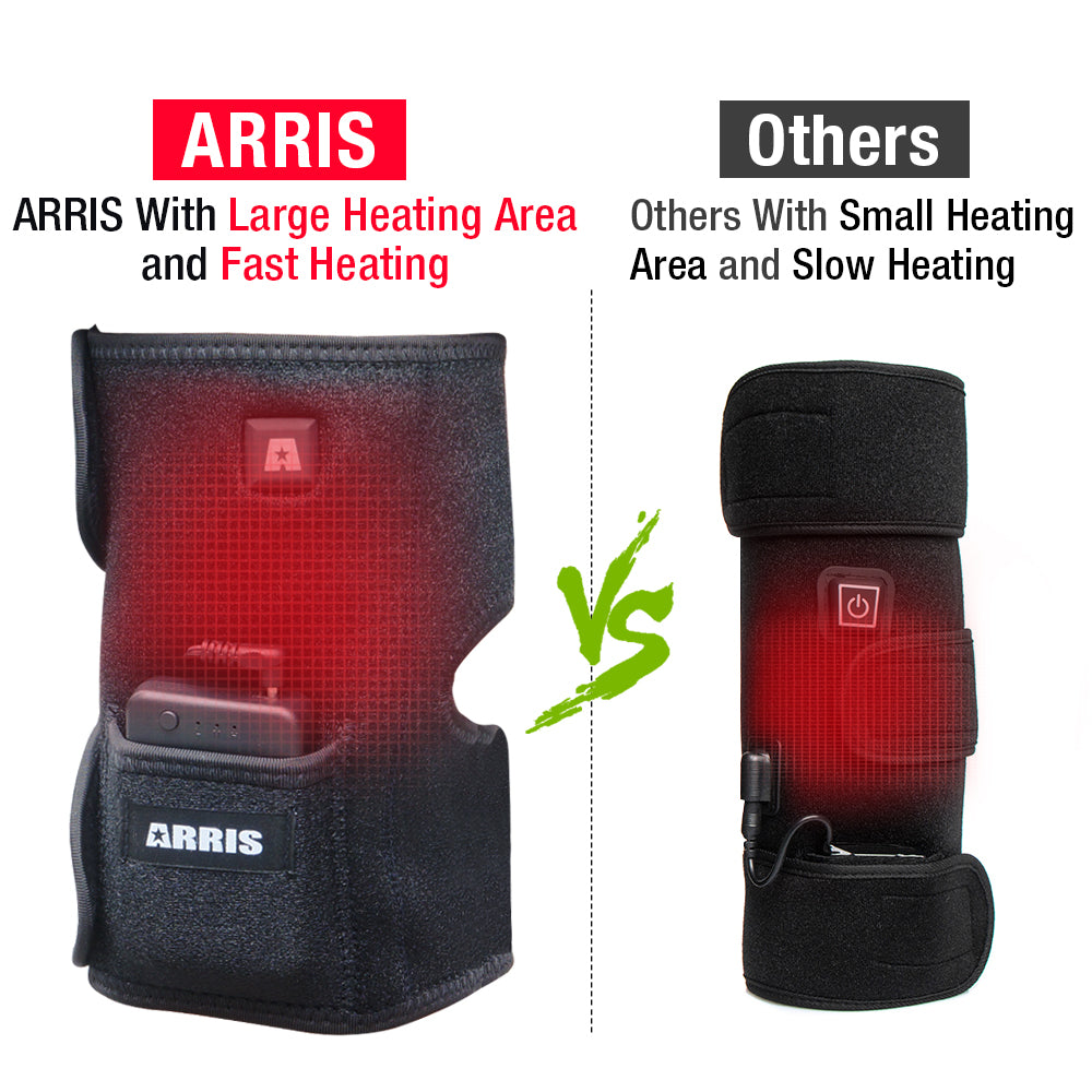 ARRIS 7.4V 4200mah Battery Therapy Heated Knee Pad Wrap and Electric Heat Knee Brace for Pain Relief