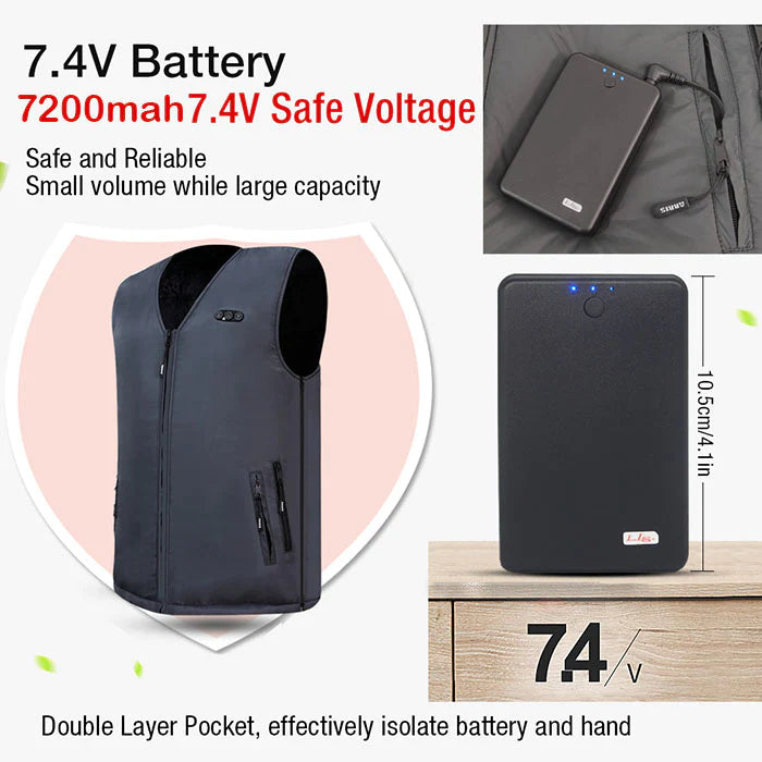 ARRIS heated vest with rechargeable battery