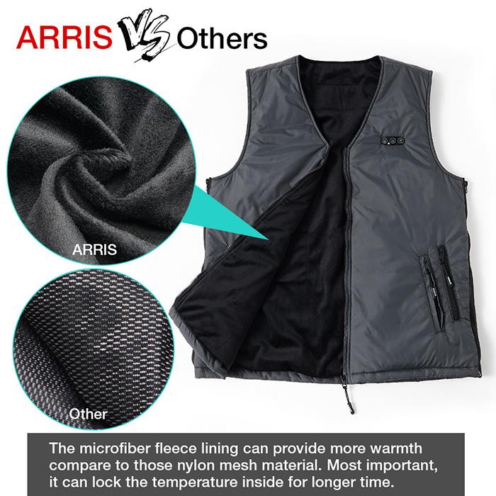 ARRIS Heated Vest Size Adjustable 7.4V Battery Electric Warm Vest+Heated Socks Holiday Sale Combo