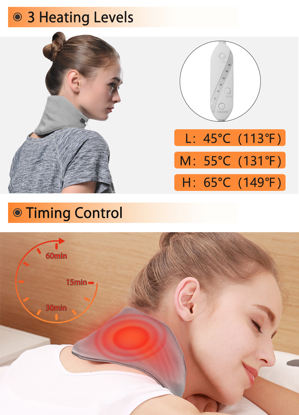 Electric Heated Shoulder Massager USB Heating Pad Wrap Neck