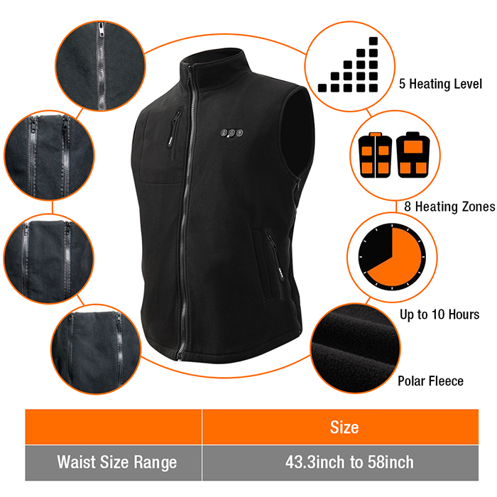 arris heated vest with battery pack