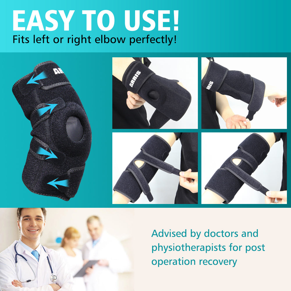 ARRIS Elbow Support Reusable Wearable  Ice Gel Pack Wrap for Hot Cold Therapy