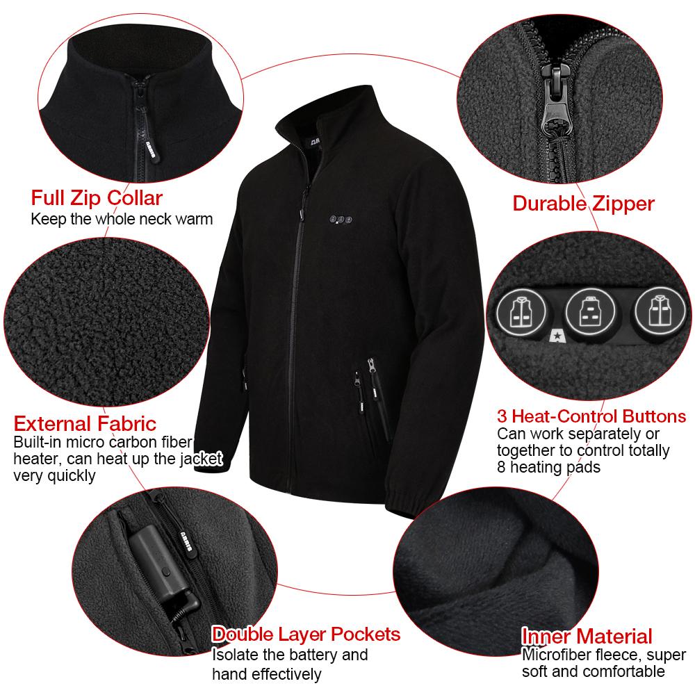 ARRIS Fleece Heated Jacket for Men+Fleece Heated Jacket for Women Holiday Sale Combo Sets