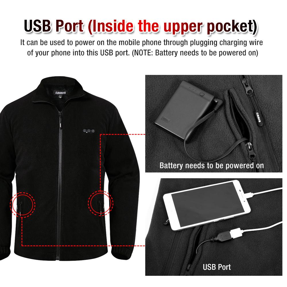ARRIS Fleece Heated Jacket for Men+Fleece Heated Jacket for Women Holiday Sale Combo Sets