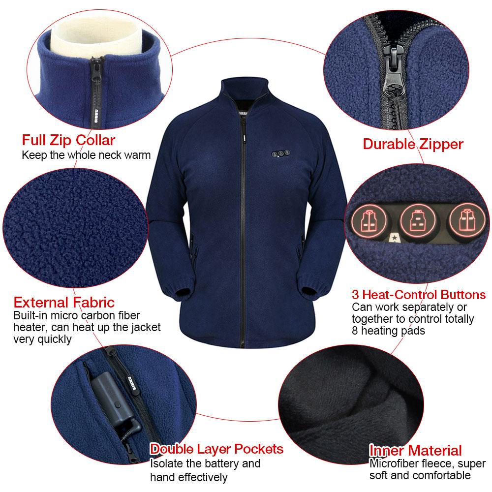ARRIS Fleece Heated Jacket for Men+Fleece Heated Jacket for Women Holiday Sale Combo Sets