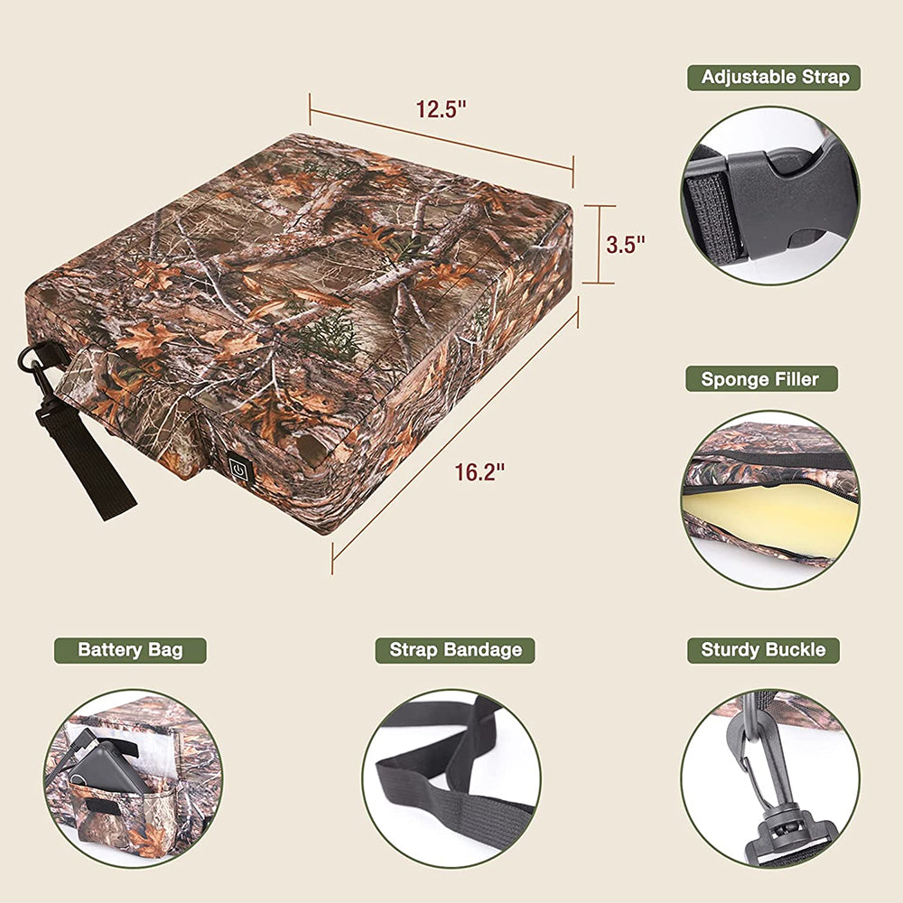 DUKUSEEK Heated Seat Cushion Electric Seat Warmer for Hunting Ice