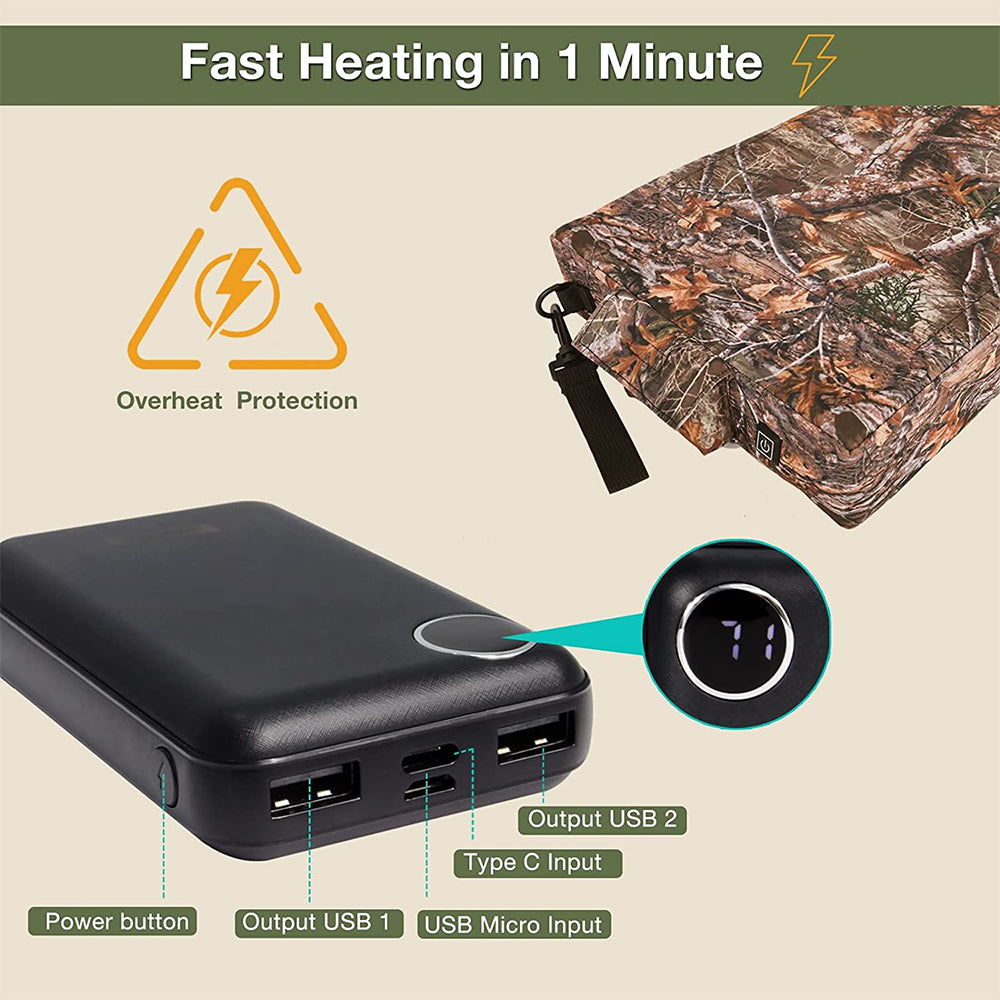 Portable Cordless Rechargeable USB Heated Bleacher Cushion Heating