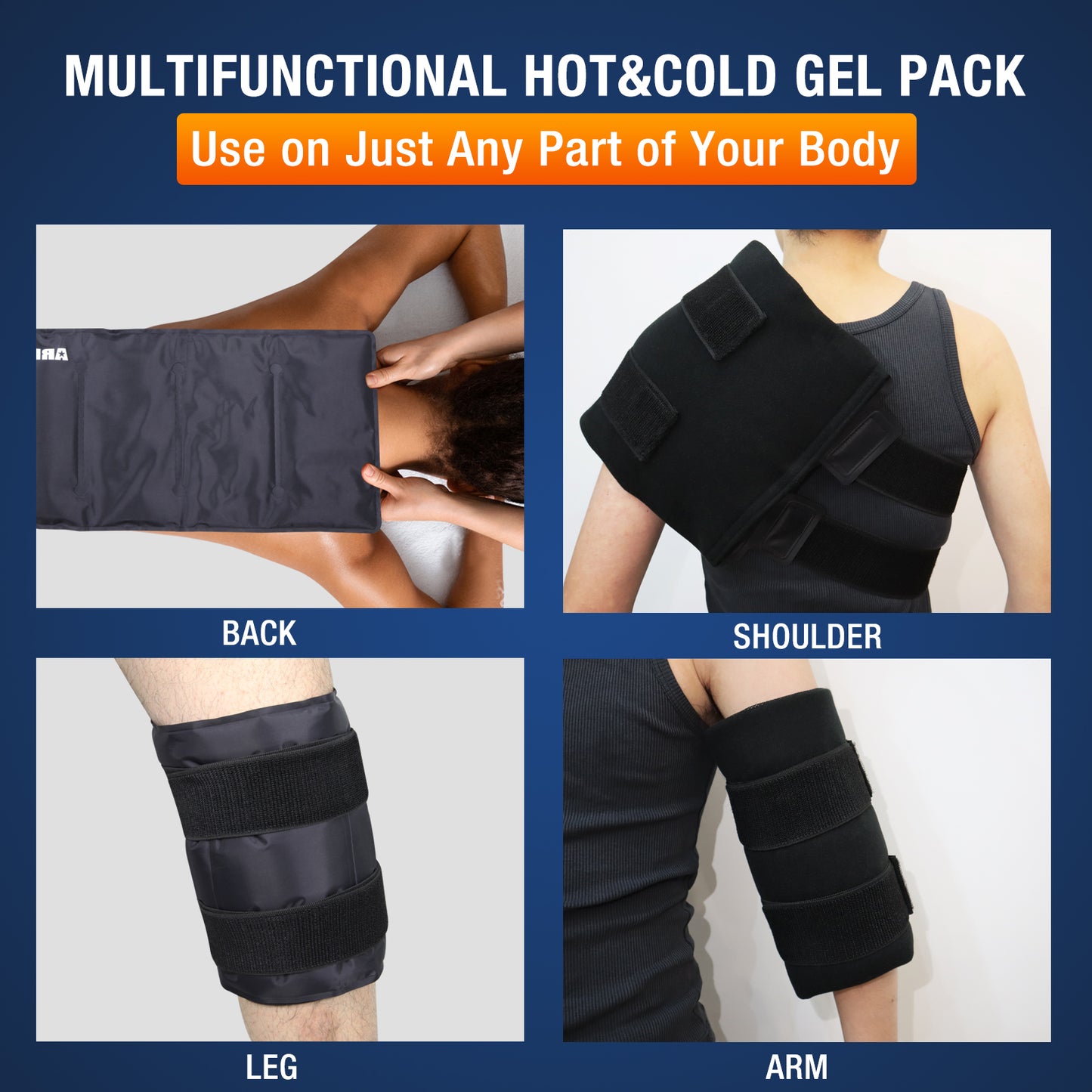 ARRIS Large Knee Hot and Cold Therapy Ice Pack Wraps Around the Entire Knee Pain Relief for Recovery from Surgery, Injuries