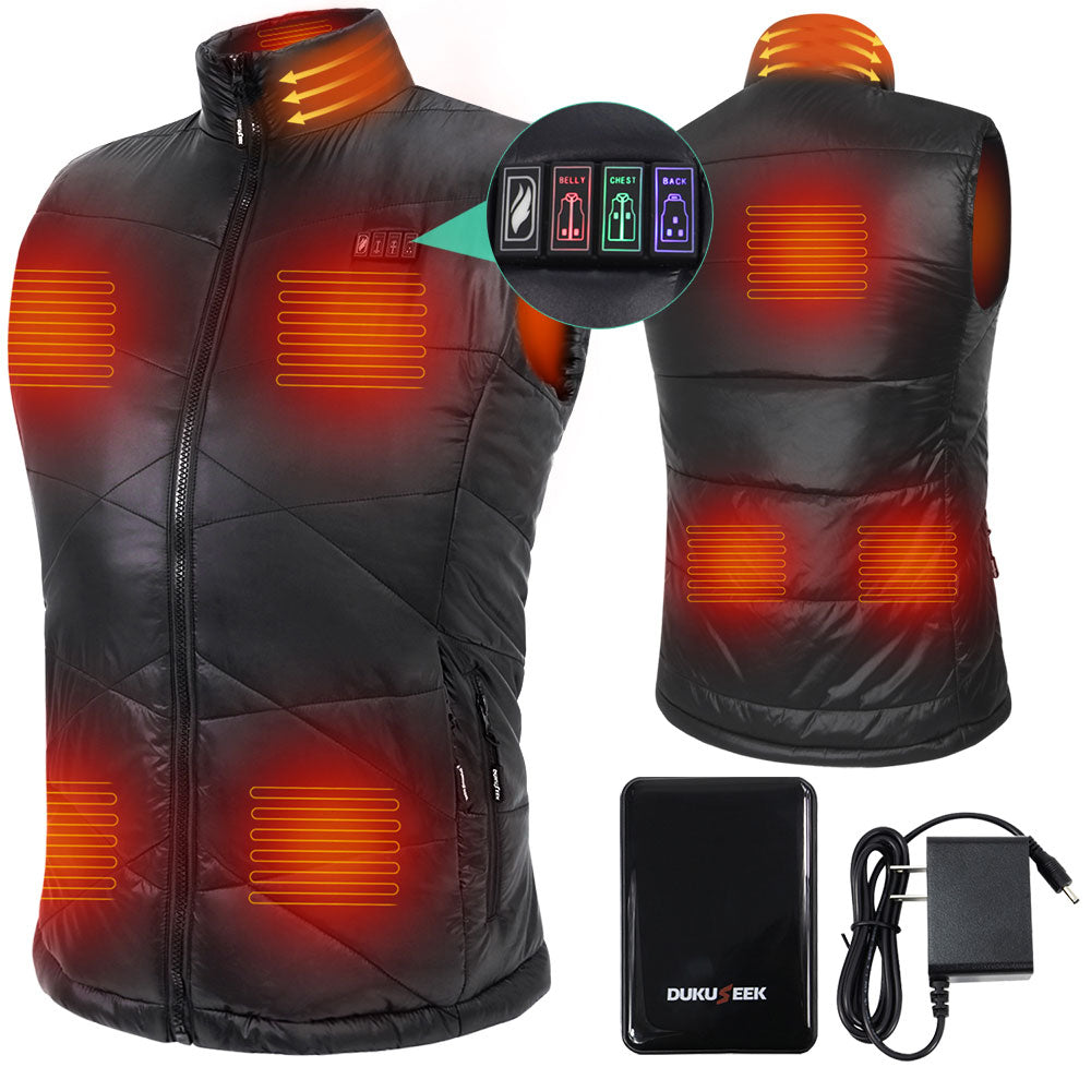 DUKUSEEK Lightweight Heated Vest for Women, Rechargeable Heating Vest w/ 7.4V Battery Pack