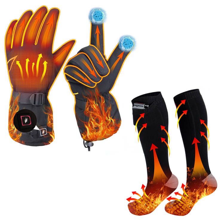 DUKUSEEK Electric Heated Socks with Heated Gloves Holiday Sale Boundle