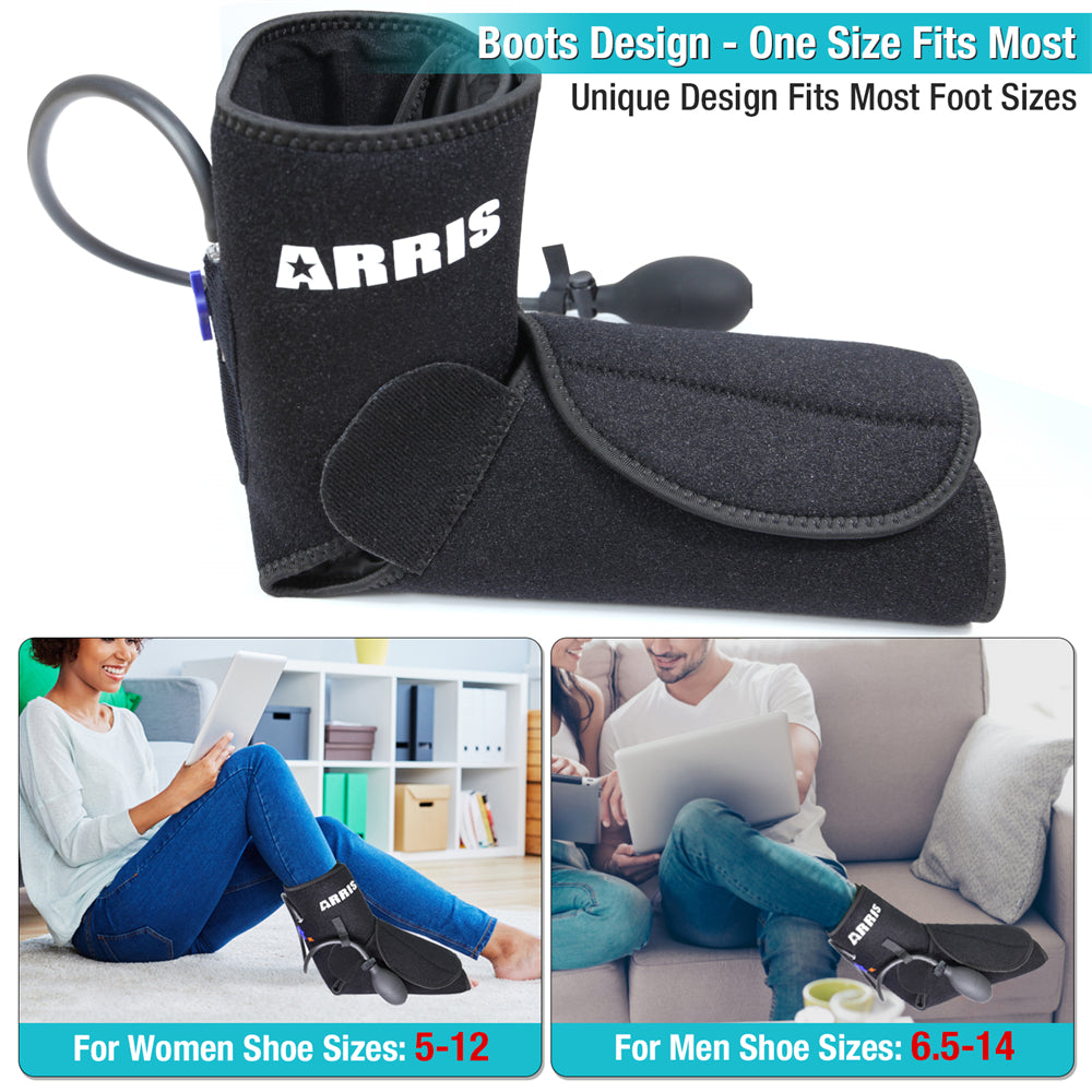 Ankle Ice Pack Wrap with Cold Compression - ARRIS Foot Ice Pack Wrap with Air Pump for Ankle Pain Relief