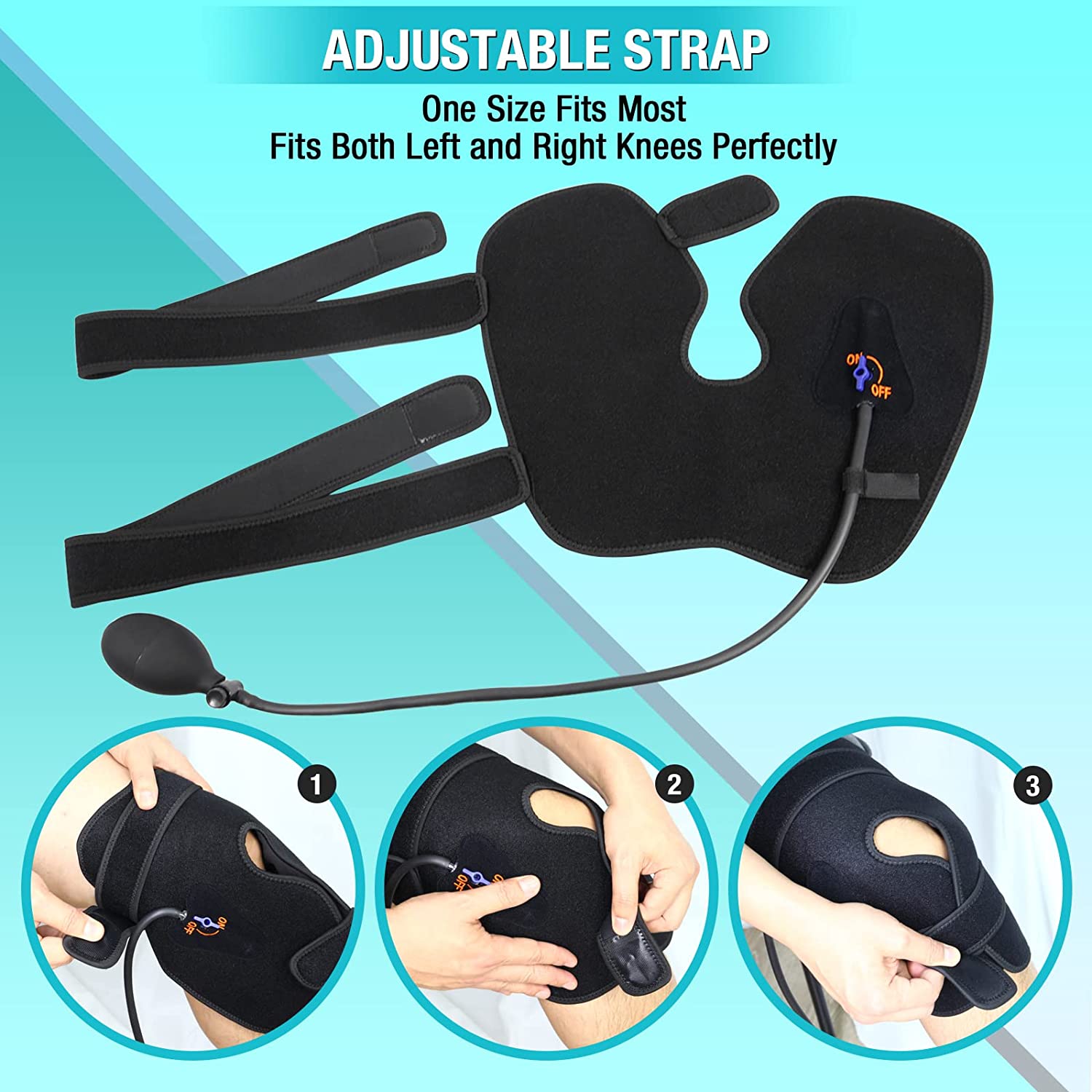 ARRIS Knee Ice Pack Wrap - Cold Compression Knee Brace with Pump - Hot Cold Therapy for Pain Relief