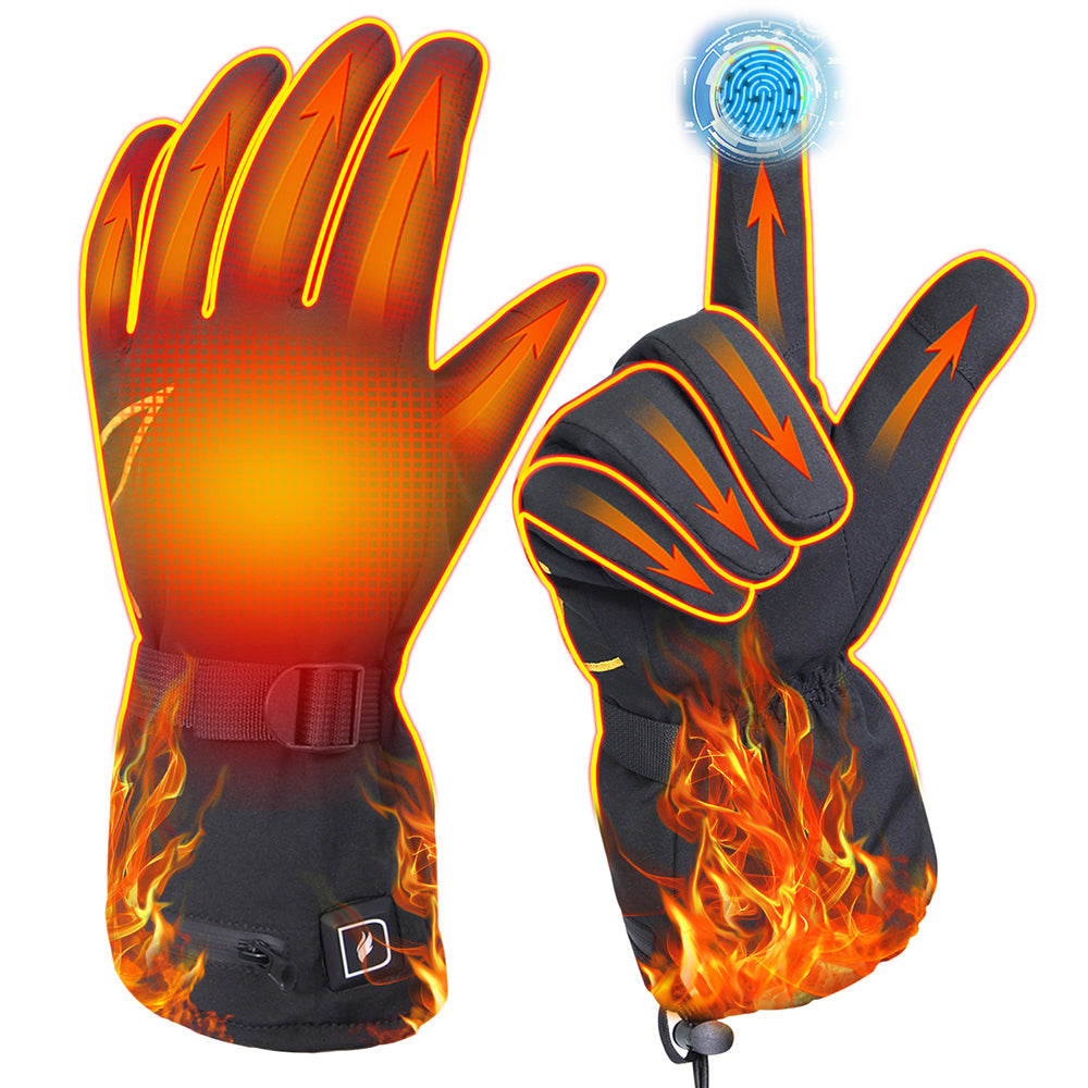 DUKUSEEK Heated Gloves for Men Women, Battery Powered Electric Glove with Touchscreen for Outdoor Activities