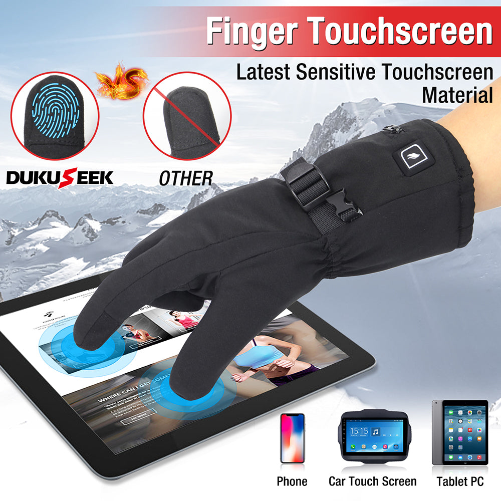 DUKUSEEK heated gloves with finger touchscreen