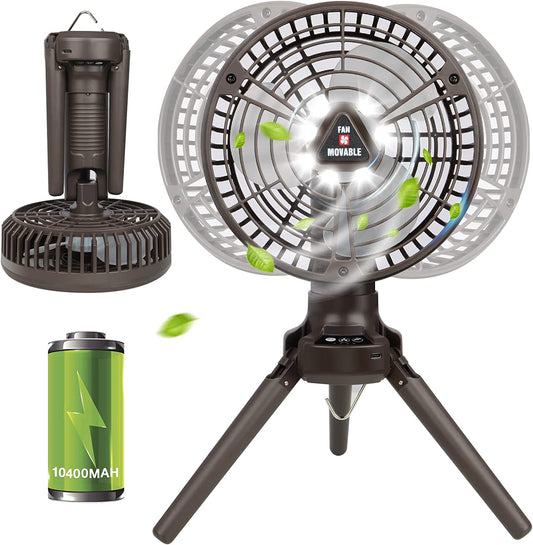 Multifunctional Portable Camping Fan with LED Lantern 10400 Battery Cooling Fan